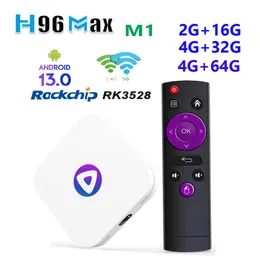 H96 Max M1 Android 13 TV Box RK3528 64GB 32GB 16GB 2.4G 5G WiFi BT 5.0グローバルメディアプレーヤーセットトップレシーバー