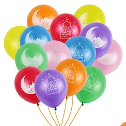 Party Decoration 100st Latex Balloon Eid Mubarak P O Projects Blanda färger Muslimska festivalartiklar för Al Fitr Lasser Bairam Drop de Dholg
