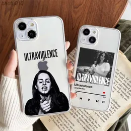 가수 Lana Del Rey Poster Phone Case for iPhone 13 12 14 Pro Max 11 XSMAX XR 7 SE2 X 8 14PLUS SHOCKPROOF CLEAR SOFT COVE COQUE L230619