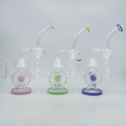 BorosileCate Recycler Glass Bong Water Pipe DAB Rig Bubbler Rig 14 Inch With Bowl و Quartz Banger مجانًا