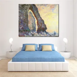 Fine Art Canvas Painting The Rock Needle Seen Through The Porte D Aval Handcrafted Claude Monet Reproduction Artwork Home Decor