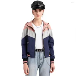 Women's Jackets Thin Style Trench Coat Spring And Autumn Hooded Jacket Outdoor Piece Salad Rope Waterproof