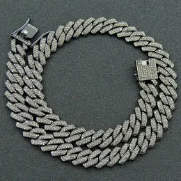 Designer smycken 30 tum bred1.3 cm kubanska länkkedja män is av miami kubansk halsband silver guld bling dubbel rad borr diamant hip hop rapper nattklubb smycken