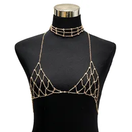 Pendant Necklaces Fashion Gilded Necklace Chest Chain Sexy Gold Body Party Beach Jewelry For Women 230714