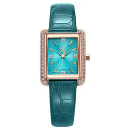 Relógio de quartzo da marca SK cwp Relógios femininos de temperamento moderno Relógios femininos brilhantes 23 29MM Relógios de pulso com mostrador quadrado pequeno 267P