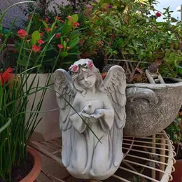 Trädgårdsdekorationer American Harts Bird Garland Wing Angel Ornaments Outdoor Garden Balkony Figurer Dekoration Courtyard Villa Sculpture Crafts L230714