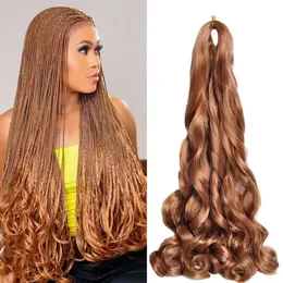 French Curly Braiding Hair for Box Braids Loose Wave Braiding Hair 22 Inch 75G/Pack Crochet Braids Spanish Curly Synthetic Spiral Curl Braiding Hair Extensions LS04