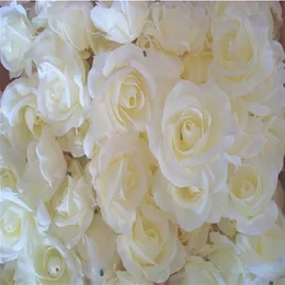 Krem Fildişi 100p Yapay İpek Camellia Rose Peony Flower Head 7-8 cm Ana Partisi Dekorasyon Çiçek Head212g