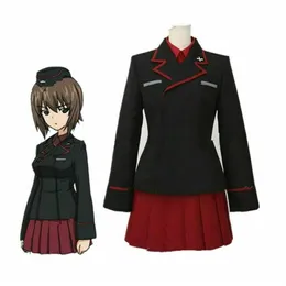 Anime Girls und Panzer Maho Nishizumi Cosplay Kostüm Tekdüze Elbise Özel Made253H