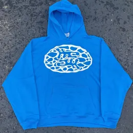 Herrtröjor tröjor y2k individualiserad färg tryckt hoodie män kvinnor modemärke designkänsla mångsidig tröja bomullsrock lös street topp 230714