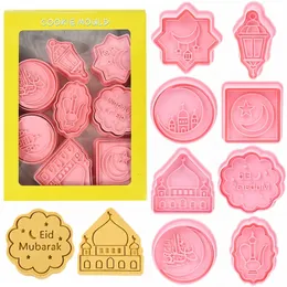 Narzędzia do ciasta eid Mubarak Biscuit Mold Moon Star Cookie Cutter DIY Baking Islamski muzułmanin Ramadan Kareem Party Dorp