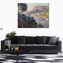 Dipinto ad olio di Claude Monet realizzato a mano di alta qualità Monte Carlo visto da Roquebrune Landscape Canvas Art Beautiful Wall Decor