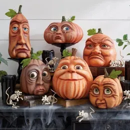 Decorative Objects Figurines Halloween Monster Six Combination Pumpkin Venue Layout Props Bar Decoration Garden Drop 230713