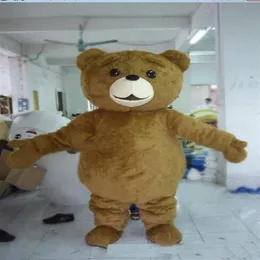 2019 högkvalitativ maskot vuxen storlek tecknad lång plysch ted brun björn maskot kostym maskot halloween kostym jul galen 256i