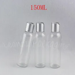 Storage Bottles 150ML Transparent Round Plastic Bottle 150CC Shampoo / Lotion Packaging Empty Cosmetic Container ( 40 PC/Lot )