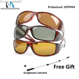 Óculos de sol Maximumcatch Armação tartaruga óculos de sol polarizados para pesca com mosca cinza/amarelo/marrom óculos de sol para pesca Z230717