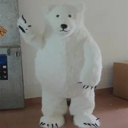 Halloween riesiges Eisbär-Maskottchen-Kostüm, Top-Qualität, Erwachsene Größe, Cartoon-Plüsch, fette weiße Bären, Weihnachten, Karneval, Party, Kostüme253k