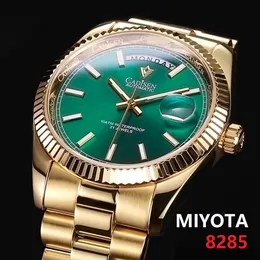 Inne zegarki Cadisen DD40 Mężczyzn luksusowy automatyczny zegarek Ar Sapphire Glass Mechanical Wristwatch 10Bar Miyota 8285 MOVT 2023 230714