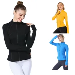 Träning Lu-089 Yoga Sport Womendefine Coat Fiess Jacket Sport Quick Dry Activewear Top Solid Zip Up Sweatshirt Sportwear Hot Sell 79536 S Wear 56795