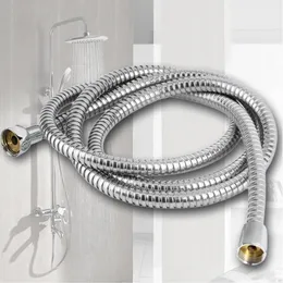 Hoses 1 Pcs Flexible Shower Hose 150 200 300cm Plumbing Stainless Steel Chrome Bathroom Accessories Water Head Showerhead Pipe 230713