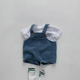 Kläder sätter Milancel 2023 Summer Baby Set Smittbarn Girls Kläder Passar Spädbarn Tee och denim Övergripande pojkar outfit 230713