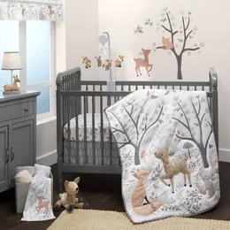 Bedtime Originals Deer Park 3-Piece Crib Bedding Set - Gray, Animals, Woodland