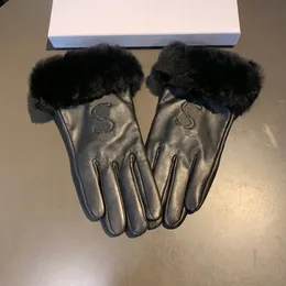 Zima pięć palców rękawiczki kobiety skóra krótkie polarowe rozgrzewanie zagęszczona rękawiczka modna vintage rękawice ochronne prezent prezent