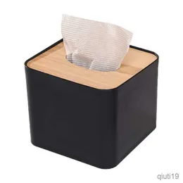 Taschentuchboxen Servietten P82D Schwarz Weiß Serviettenhalter Große Kapazität für Arbeitszimmer Schlafzimmer Wohnzimmer Toilettenpapierbox Erhöhen Sie die Verschleißfestigkeit unten R230714