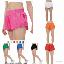 المصممين Lululemens Womens Yoga Shorts Fit Zipper Pocket High Rise Quick Lulus Lemon Womens Train Short Lorker Gym Quality 05 Q6TP#