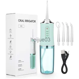 Sbiancamento dei denti Irrigatore orale Idropulsore dentale Acqua dentale portatile 3 modalità Detergente per denti Spazzolino Igiene orale Pulito USB ricaricabile x0714