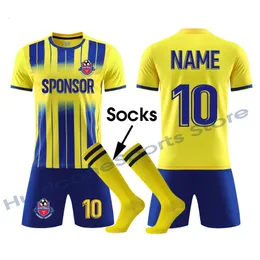 Andere Sportartikel Kinder Männer Fußball Jersey Set Uniformen Kits Fußball Benutzerdefinierte Erwachsene Trainingsanzug Hemd Shorts Socken Anzug Uniform 230713