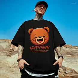 Men's T Shirts F GIRLS Summer Happy Bear Graphic T-shirt Homme Cotton Short Sleeve Tee Tops Y2K Streetwear Printed Tshirts For Men