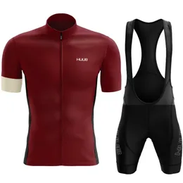 Rowerowe koszulki Sets Huub Jersey Męskie ubranie Letnie krótkie rękawie MTB Rower Suit Ubrania rowerowe Ropa Ciclismo Hombre 230801