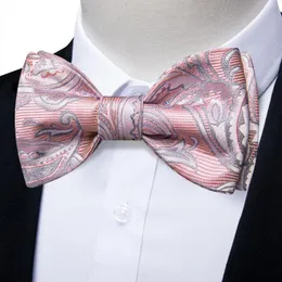 Bow Ties Jaquard Floral Pink Men's Silk Self-Tie-tie Bowties for Man Fashion Neck Wedding Cufflink Hankychief Asced