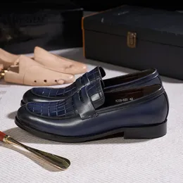 Penny Mens Mocassins Couro Genuíno de Couro Madeir