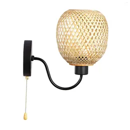 Lampa ścienna Antique Style Shade E27 E26 Rattan Rattan na korytarz
