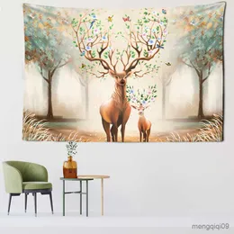 Tapestries Dome Cameras elk Antlers Tapestry Wall Hanging Hippie Tapiz Tarot Card Mandala Kawaii Children Room Girt Deceratory Home Decor R230714