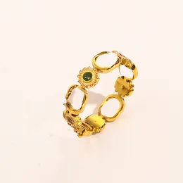 Marcas de luxo anéis de banda com letras G de aço inoxidável geométricas mulheres famosas banhado a ouro 18K anel de dedo para festa de casamento tamanho 6/7/8/9