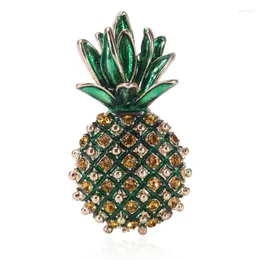 Brooches Blucome Fashion Enamel Pineapple Brooch Fruit Shape Pins Women's For Coat Suit Bag Hijab Jewelry Year Gifts.