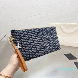 Designer denim Clutch Bags Retro Style Handväska Klassisk Twill Stitching Women's Purse Metal Letters Rektangel Plånbok