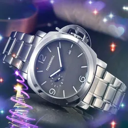 Big Lumious Dial Stopwatch Watch 45 mm podkładka robocza stal nierdzewna Pasek męski zegarek Japen VK Quartz Chronograph Prezydent All T287P
