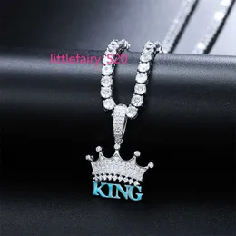 Pendant Necklaces Glow In The Dark Series Fine Jewelry Women Men 925 Sterling Silver VVS Moissanite Diamond Iced Out King Crown Pendant