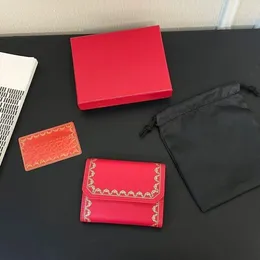 Designer Classic Men's and Women's Purse Fold Minimalist Lightweight Luxury Cowhide Original Case Card Holder Läderplånbokskort Bag
