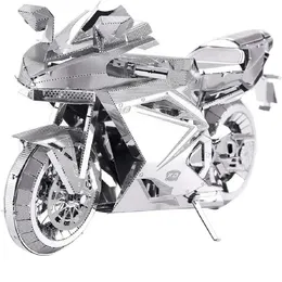 Piececool 3D Metal Puzzle Silver Motorcykel Modell Craft Collection Brain Teaser Stress Relief Toys Handgjorda underhållning för vuxna och barn