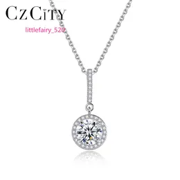 Pendant Necklaces CZCITY Moissanite Diamond Chain Neckless Jewelry Cuban Link Making Summer Silver Long Necklace For Woman