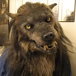 Andra evenemangsfestartiklar Werewolf Costume Mask Halloween Simulation Animal Headwear Wolf Face Masks Cosplay Masquerade 230714