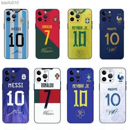 Casos de telefone de camisa de jogador de futebol 2022 para iPhone 14 11 12 13 Pro Max 6 7 8 Plus XR XS MAX capa para Apple iPhone L230619