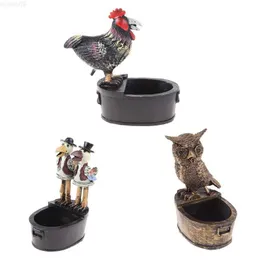 Garden Decorations Fountain Yard Art Decor Rooster Crow Owl Flowing Water Fountain Harts Crafts Ornament for Outdoor Garden Patio Deck Courtyard L230714