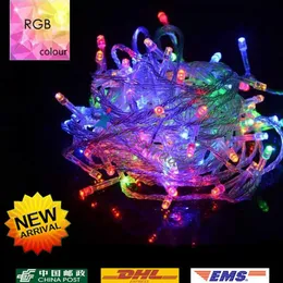 Billigare 10m 100LEDS LED Tring Decoration Light 110V 220V för Party Wedding LED Twinkle Lysande juldekorationslampor String225a