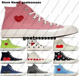 Chucks Taylors All Star 70 Hi 여성 운동화 신발 크기 5 11 Mens Commes Des Garcons Play 디자이너 미국 5 US5 CDG Love Peach Trainers 캐주얼 블랙 붉은 청소년